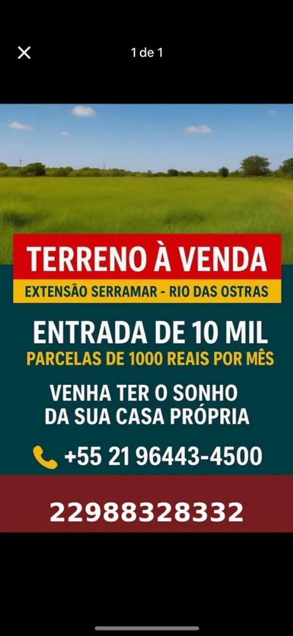 Foto Vendo Terreno ExtensÃo Serramar Jardim Alvorada