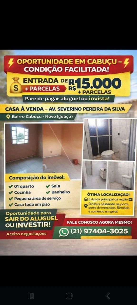 Foto Vendo Casa Sobre Loja Entrada 15 Mil Cabuçu