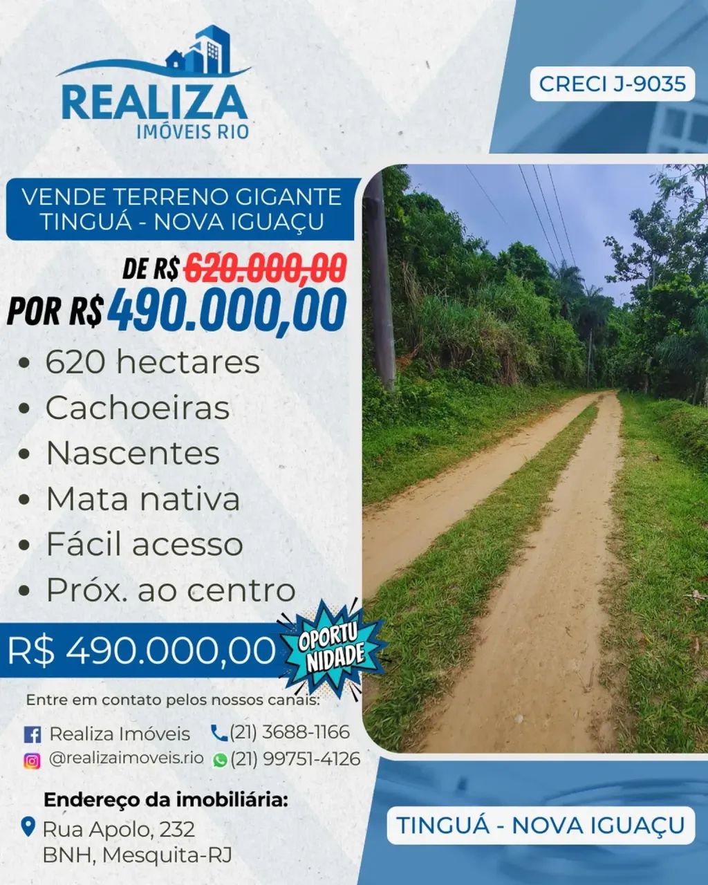 Foto Realiza Imóveis - Vende Terreno Gigante Em TinguÁ - Rj - 620hectares. Tinguá