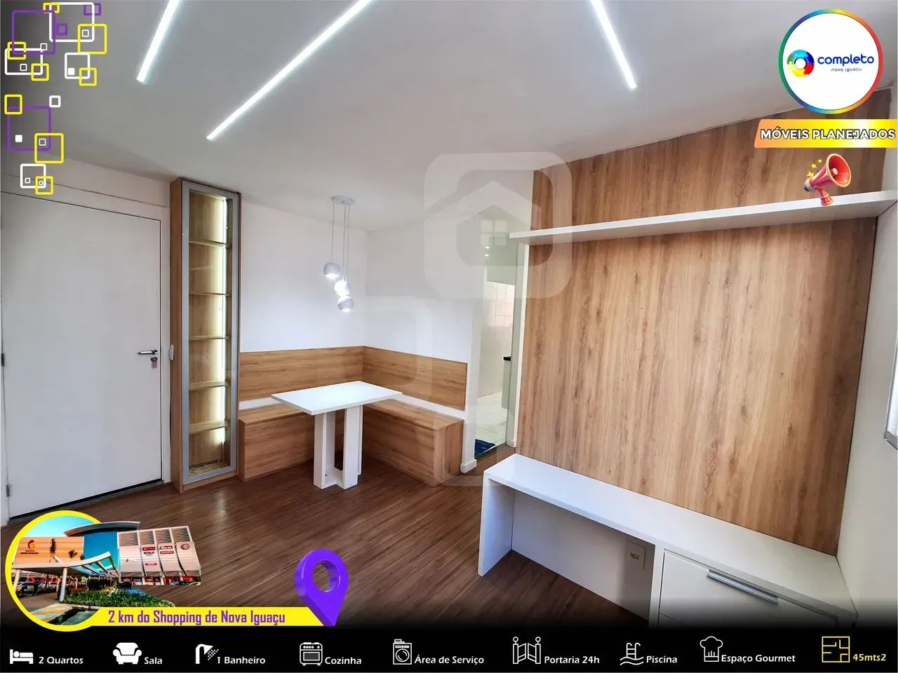 Foto Oportunidade Incrivel à 1 Km Da Unig - 2 Quartos, 100% Com Moveis Plan Da Luz