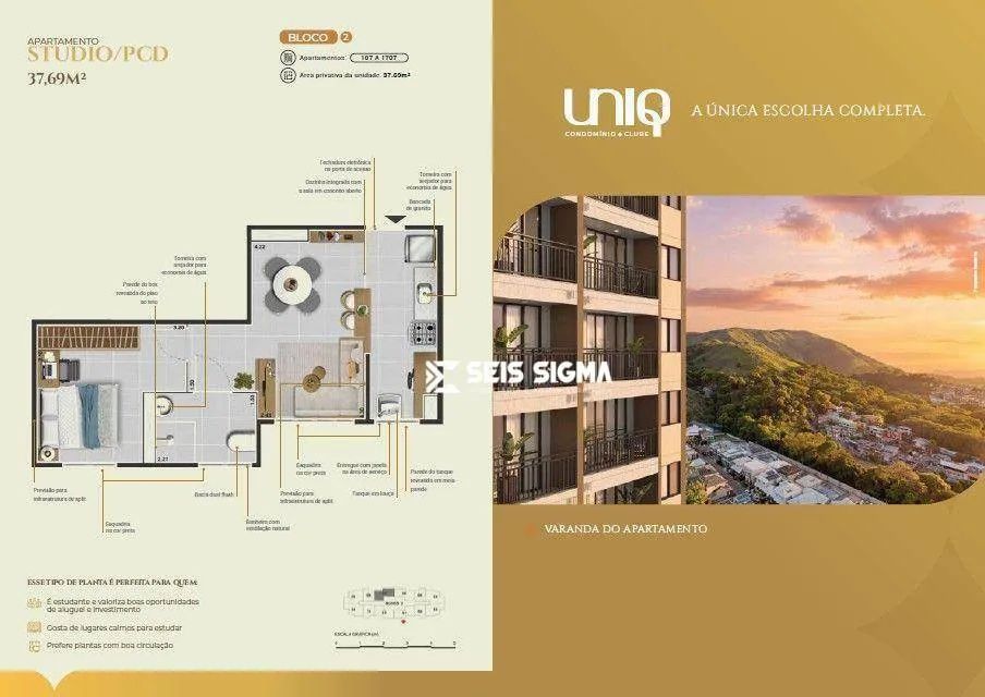Foto Apartamento Com 2 Dormitórios à Venda, 42 M² Por R$ 263.059,00 - Luz - Da Luz