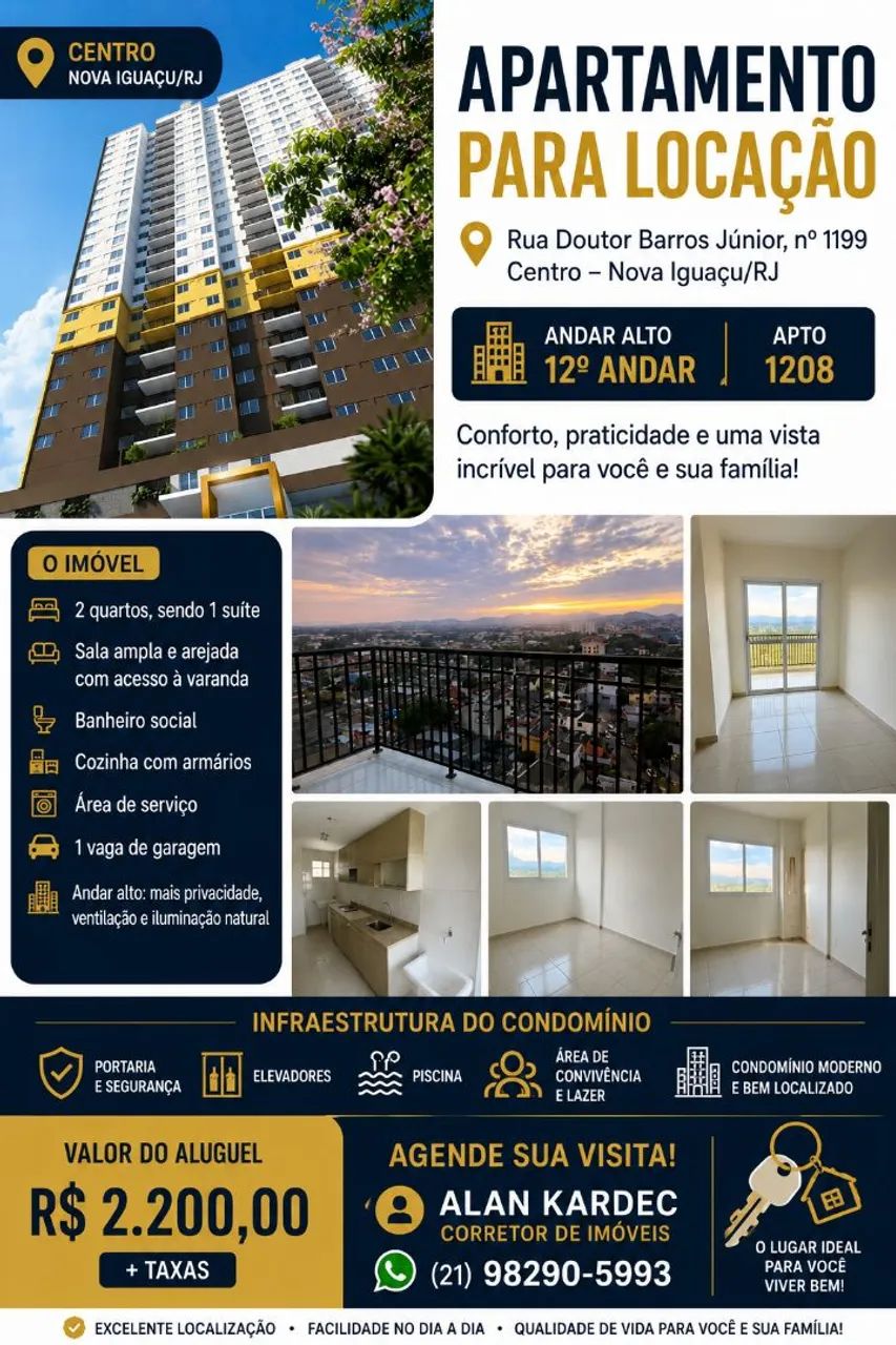 Foto Alugo Apartamento 02 Quartos. Bairro: Centro De Nova IguaÇu/rj Centro